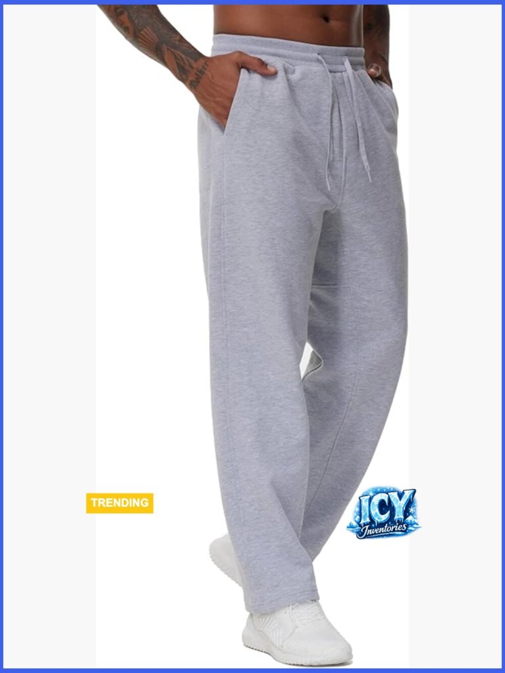 Baggy Fleece Workout Sweatpants with Pockets Drawstring Lounge Athletic Pants